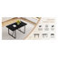 Table de salle à manger 55 pouces texturée noire avec pieds rectangulaires incrustés en métal - Table de cuisine rectangulaire minimaliste moderne pour petits espaces-1624724082-1624724087