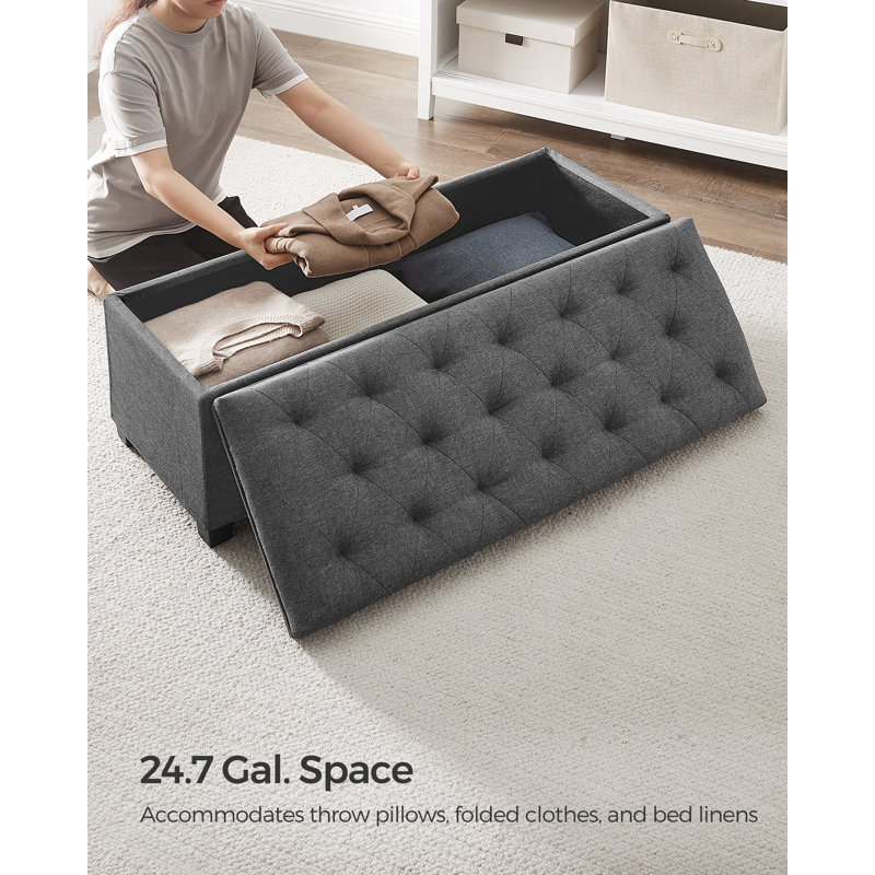 Banc de rangement avec repose-pieds en acier
