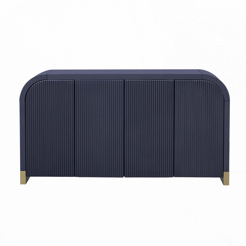4-Door Storage Console Table, Black