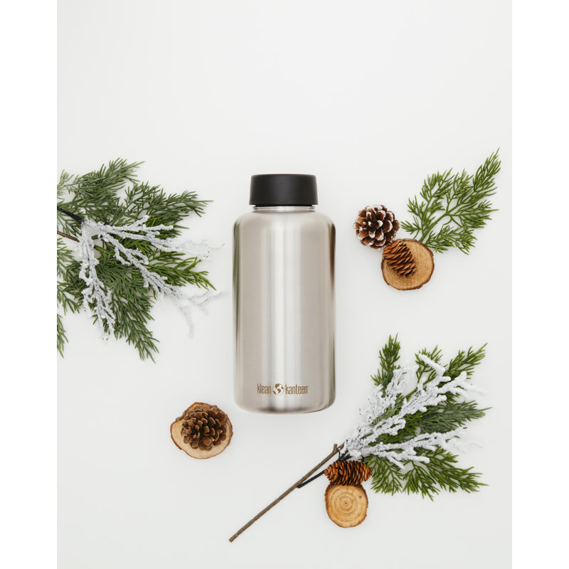 Klean Kanteen Stainless Steel Water Bottle, Brushed Steel, 40 Oz