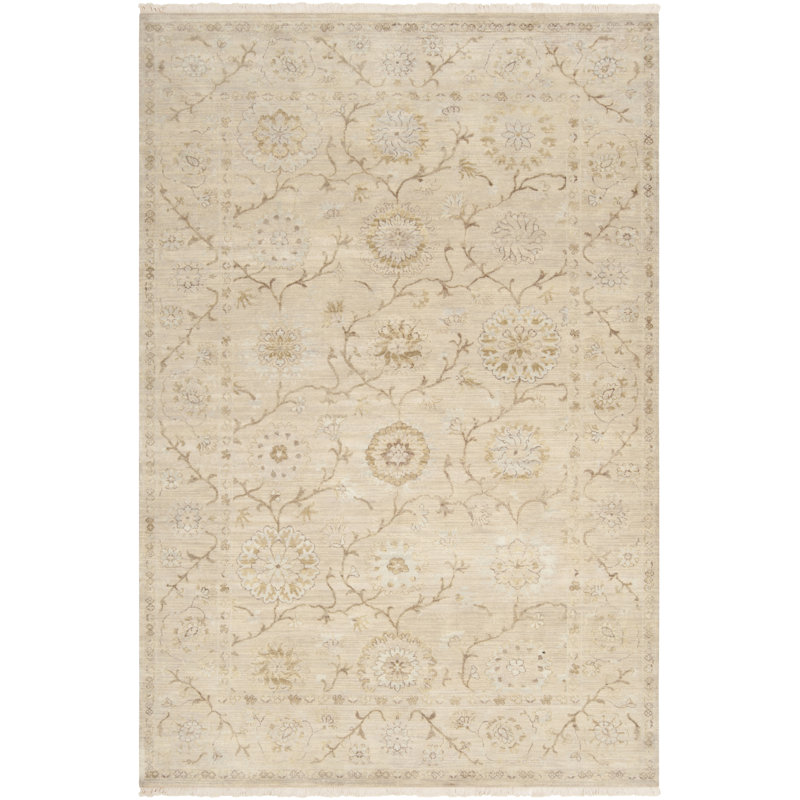 Hand Knotted Wool Oriental Indoor Rug, Rectangle 5'6" x 8'6"
