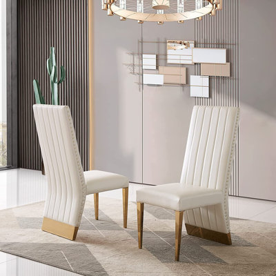 White Leather dining chairs