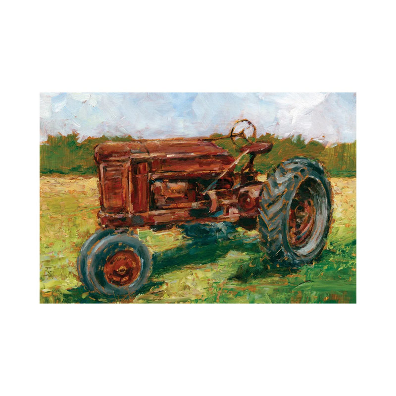 «Rustic Tractors II» par Ethan Harper - reproduction d'art sur toile tendue, H 26 po x l 40 po x 1,5 po