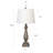 Masonboro 26.5 in. Antique Brown Vintage Dimmable Resin For Bedroom/Living Room Bedside Desk Nightstand Table Lamps With Linen Empire Shade And USB Port-1752872542