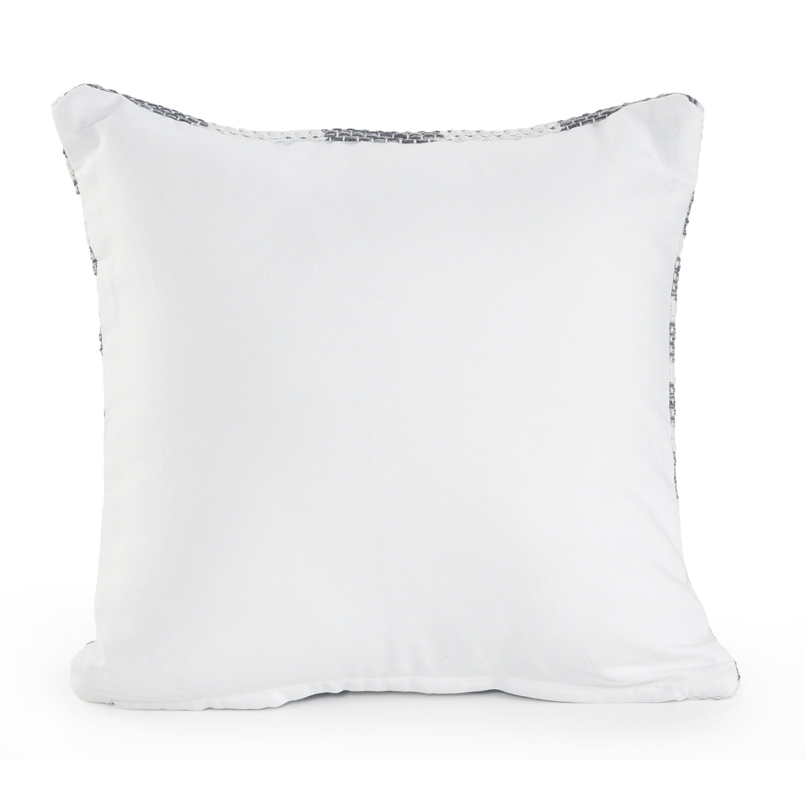 Salah Cotton Throw Pillow, Gray/White, Down fill