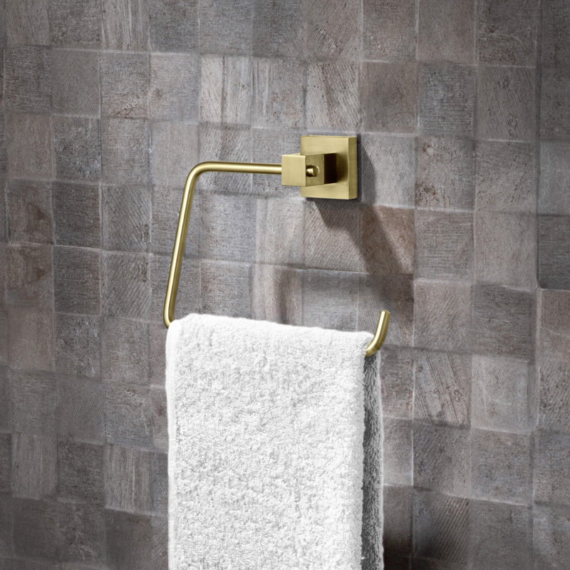 Cube 2-Piece Bathroom Hardware Set, Or brossé