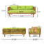 Banquette-lit 3 places avec coussins en bois et eau, siège à lattes, 168,9 cm (l) x 79,6 cm (p) x 60,3 cm (h), assemblage requis, finition panneaux.