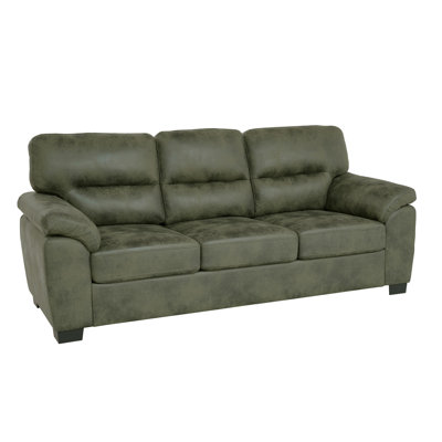 Modern 81" Foil Fabric Sofa With Padded Armrests And Black Triangular Legs, 3-Seater Upholstered Sofa For The Living Room