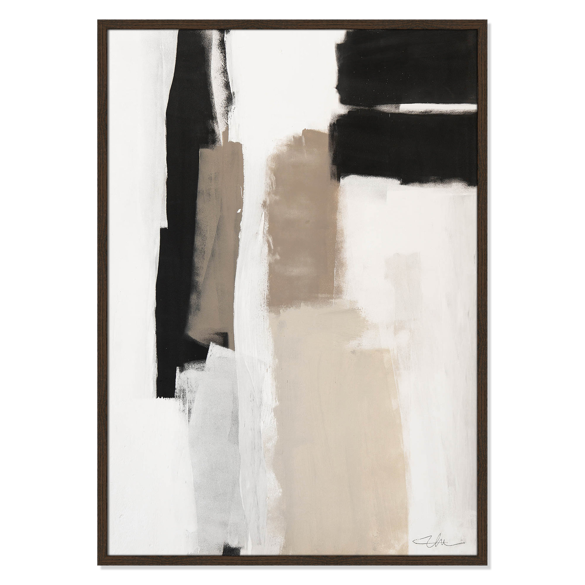 Earth Scapes II by Casa Fine Arts, 41.5" H x 29.5" W x 1.25" D, Walnut Slim Unmatted Picture Framed