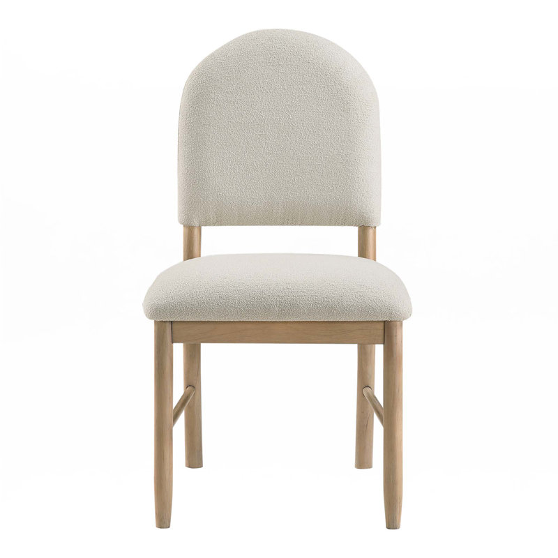 Ensemble de 2 chaises d'appoint Neka, polyester beige, bois brun naturel