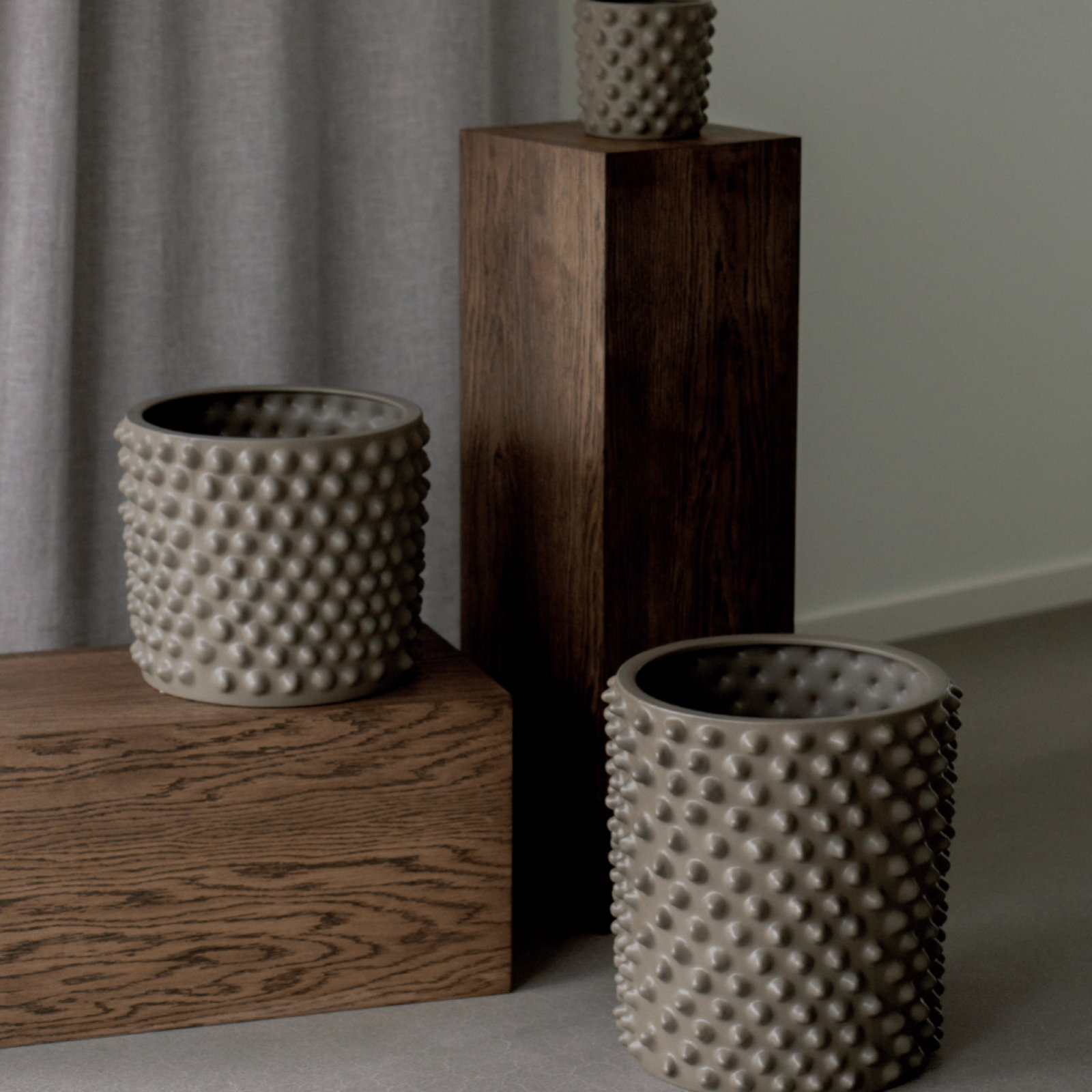 Cloudy Ceramic Pot Planter, 9.84" H x 11.81" W x 11.81" D, Brown