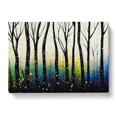 Spring Forest Paint Splash Vol.3 Abstract - Wrapped Canvas