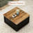 Paccione Single Coffee Table,Farmhouse Coffee Table with Storage, Large Square Coffee Table with Wood Gourd Feet and Hydraulic Gas Rod for Living Room-980921005