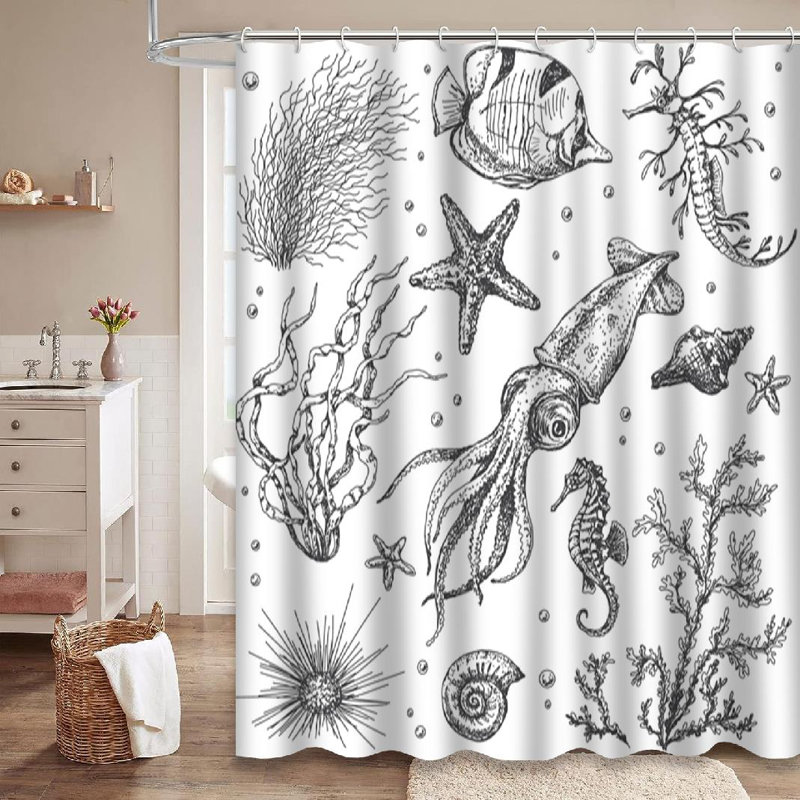 Rideau de douche Underwater, L 72 po x l 78 po
