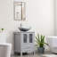 Finition de la base: finition du plateau blanc: meuble-lavabo simple autoportant bleu de 24 po avec comptoir en bois manufacturé-657482314-657482317