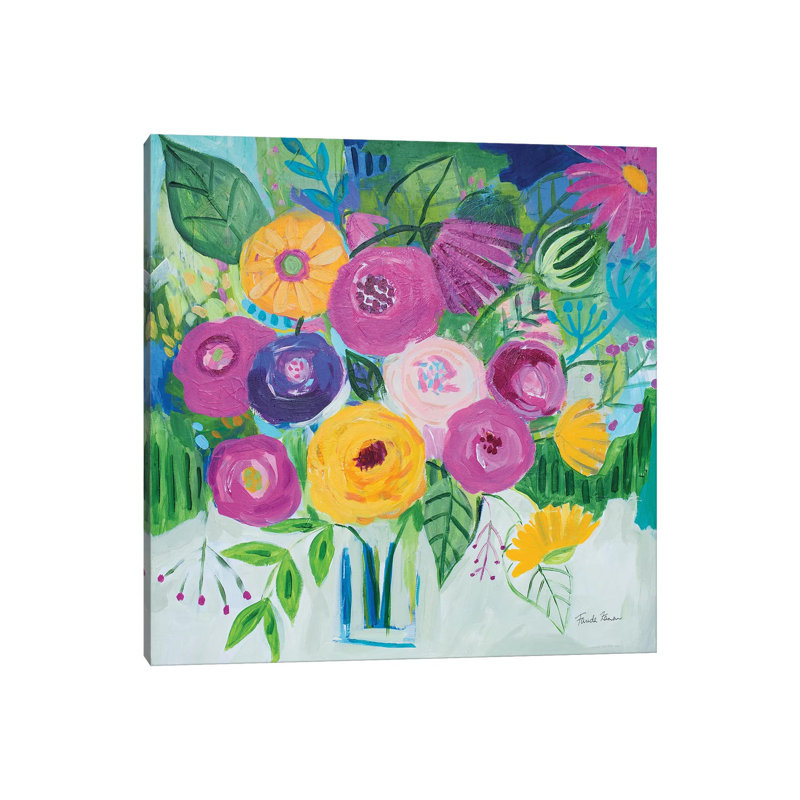 Bold Florals by Farida Zaman - Wrapped Canvas Painting, 30.48 cm H x 30.48 cm W