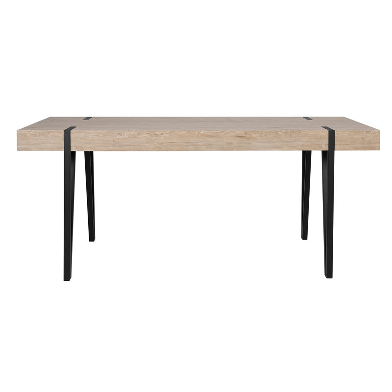 Muskingum Metal Base Dining Table, Beige, H75 x L180 x W90cm