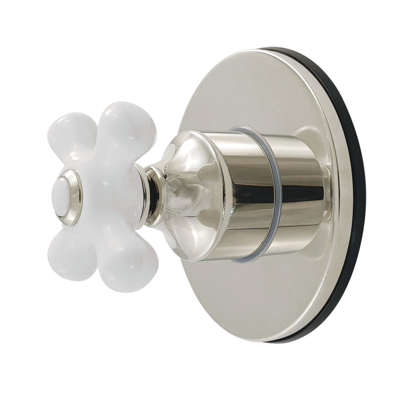 Kingston Brass Restoration Single-Handle Wall Mount Six-Way Diverter Valve with Trim Kit, Polished Nickel
