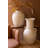Kalalou Stone Composite Beige Urn with Two Handles 26"H – Textured Decorative Vessel for Home Décor