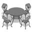 5 meubles en aluminium coulé résistant aux intempéries, noir, mobilier d'espace, aluminium, délice noir