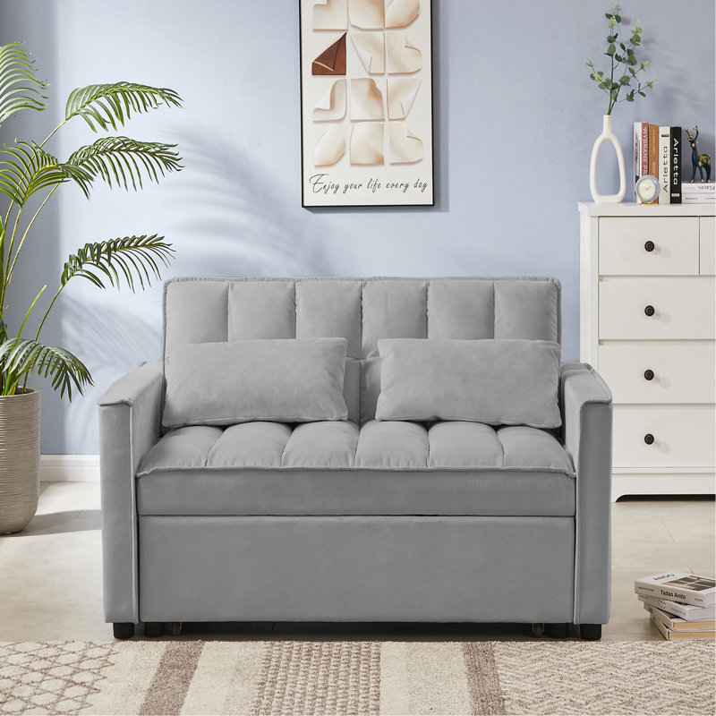 Ebern Designs NEW Velvet Loveseat Sofa Bed (7Cm Legs) - Wayfair Canada