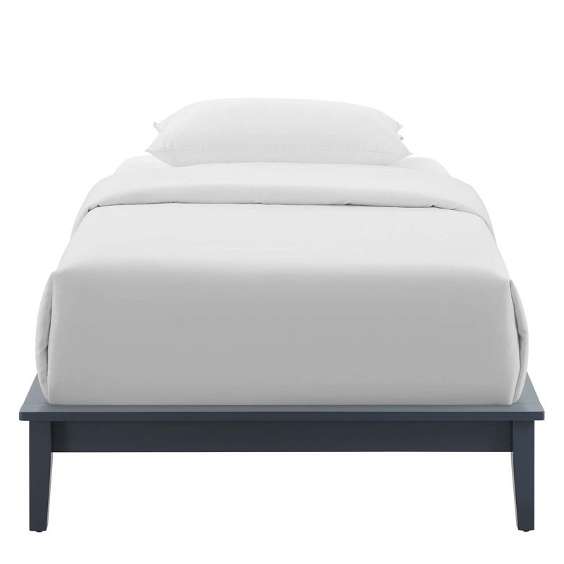 Modway Lodge Wood Platform Bed Frame, Gray, Twin