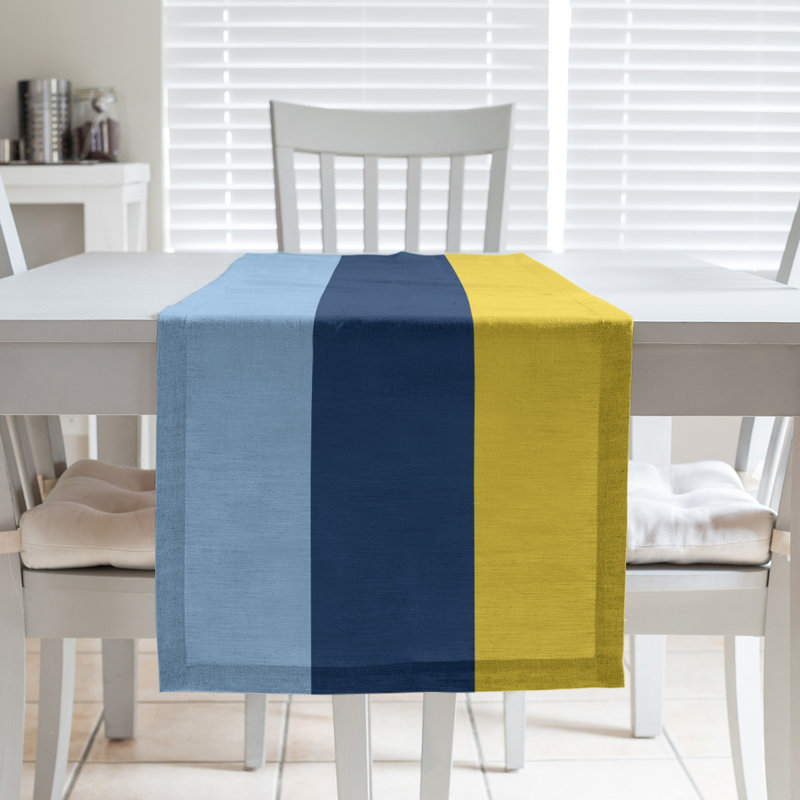 Chemin de table, 90 po x 16 po, Bleu clair/bleu marine/jaune, Tampa Bay