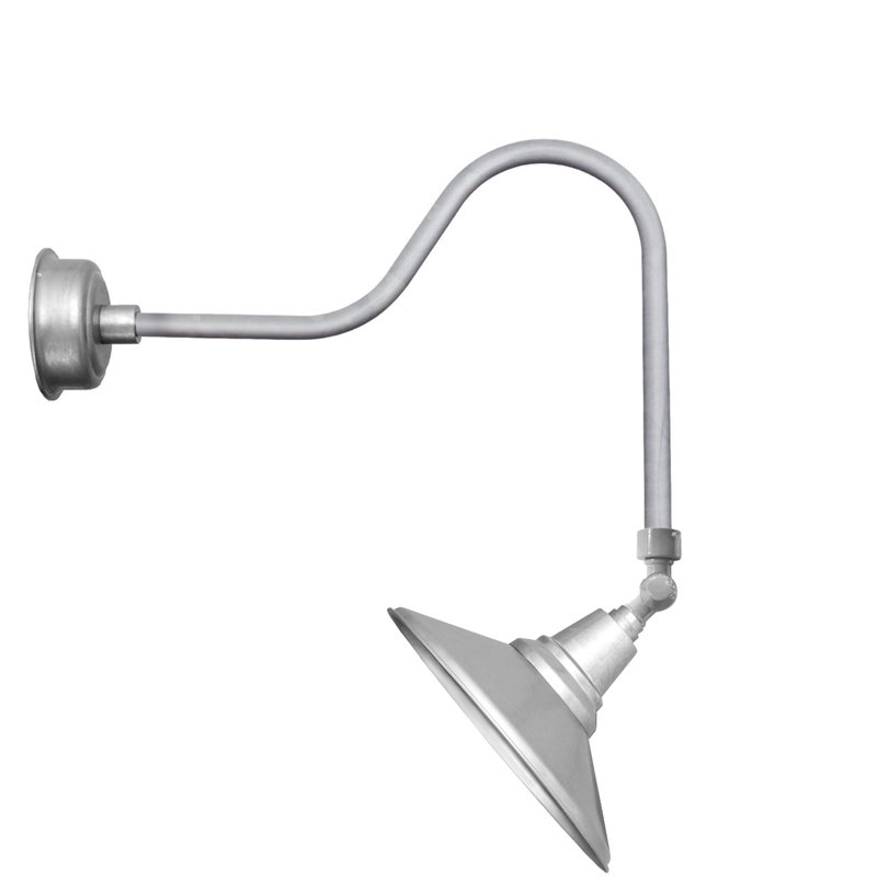Luminaire de grange d’extérieur à del calla, Argent galvanisé, 28.875" H x 14" W x 32" D