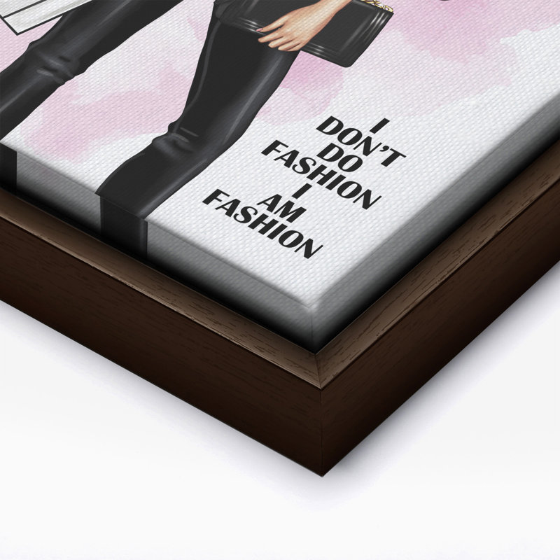 I Am Fashion No1, 11"H x 14"W, Canvas, Brown Framed