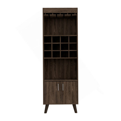 Dark Walnut 1-Drawer 2-Shelf Bar Cabinet