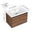 Meuble-lavabo brun de 30 po avec lavabo en résine et armoire à 2 portes-121099479