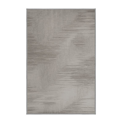 Tapis abstrait gris lavable à la machine