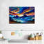 Abstrait coucher de soleil abstrait - reproduction sur toile tendue-306601006