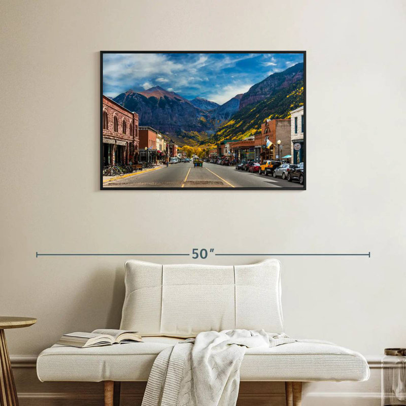 Petite ville de Telluride, Cadre flottant noir, 37 po x 25 po