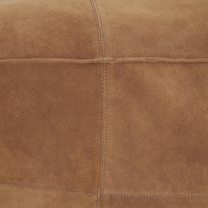 Repose-pieds carré en cuir Sharita, Cuir véritable brun