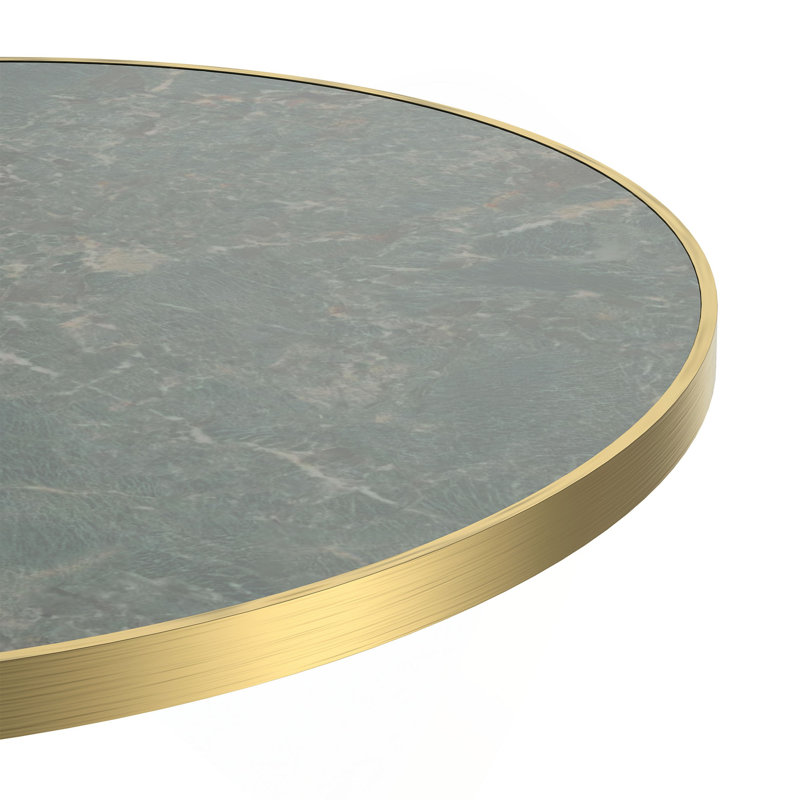 Table bistro ronde et moderne 31,5 pouces avec plateau tulipe et plateau en faux marbre, facile à assembler, structure en métal robuste