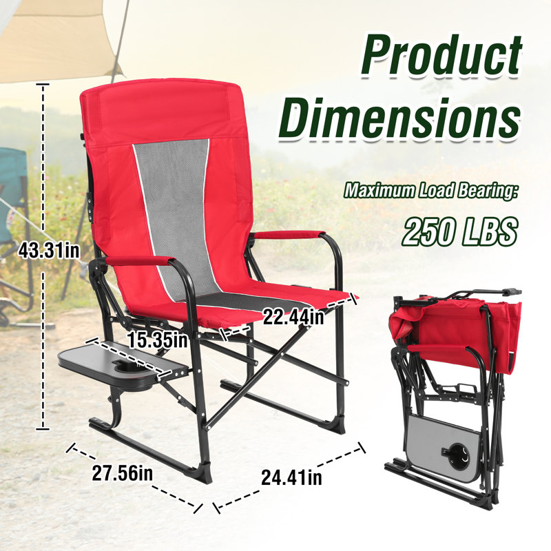 Chaise de camp d'extérieur pliante, Rouge