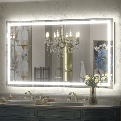UL Certified Front & Back LED Anti-Fog Tempered Glass Bathroom/ Vanity Mirror - Basics by Wayfair™
