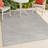 Hallie High-Low Minimalist Curve Geometric Gray/Ivory Indoor/Outdoor Rug-1766423043