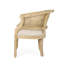 Fauteuil d'appoint beige naturel avec attrait campagnard français et pieds rembourrés, structure en bois d'hévéa classique-271687256
