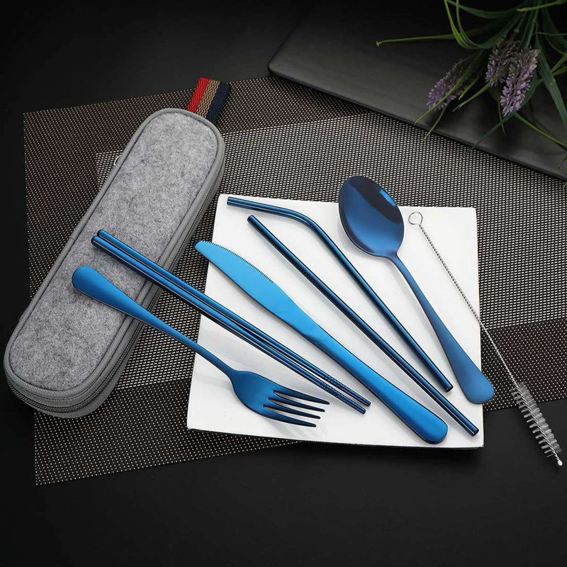 Ensemble de couverts en acier inoxydable Wrought Studio ™ Catalapa, Bleu