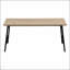Table basse moderne moderne avec finition taupe foncé et pieds en métal inclinés pour un salon élégant