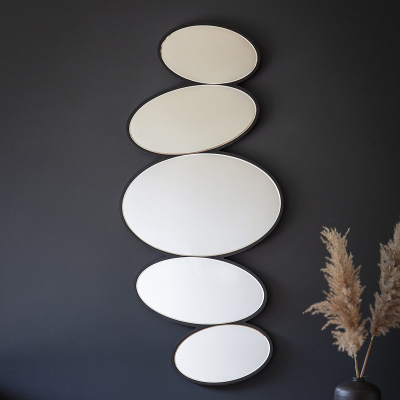Hermínia Wood Cobblestone Wall Mirror