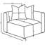 Chaise de coin Amherst Grey avec coussin décoratif-1760950620
