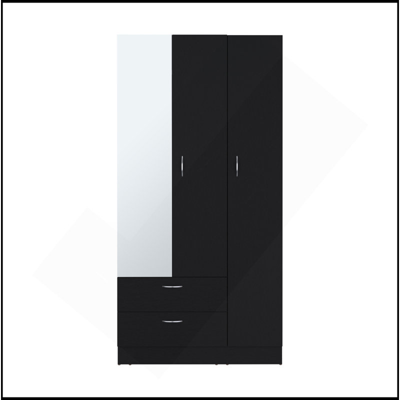 Armoire Haddam, chambre à coucher, noir, Noir