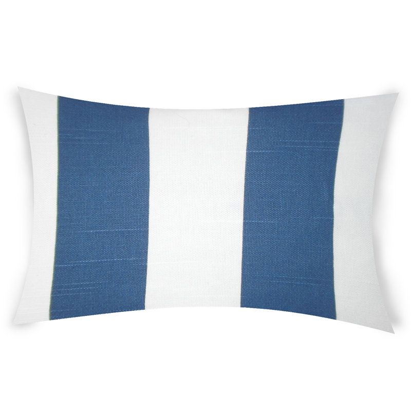  Housse et insert de coussin rectangulaire en coton Janice, Bleu marine, 14 po x 48 po