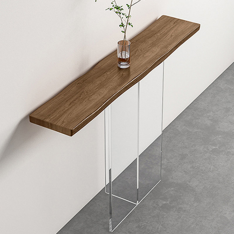 Console moderne et simple en bois massif, Brun