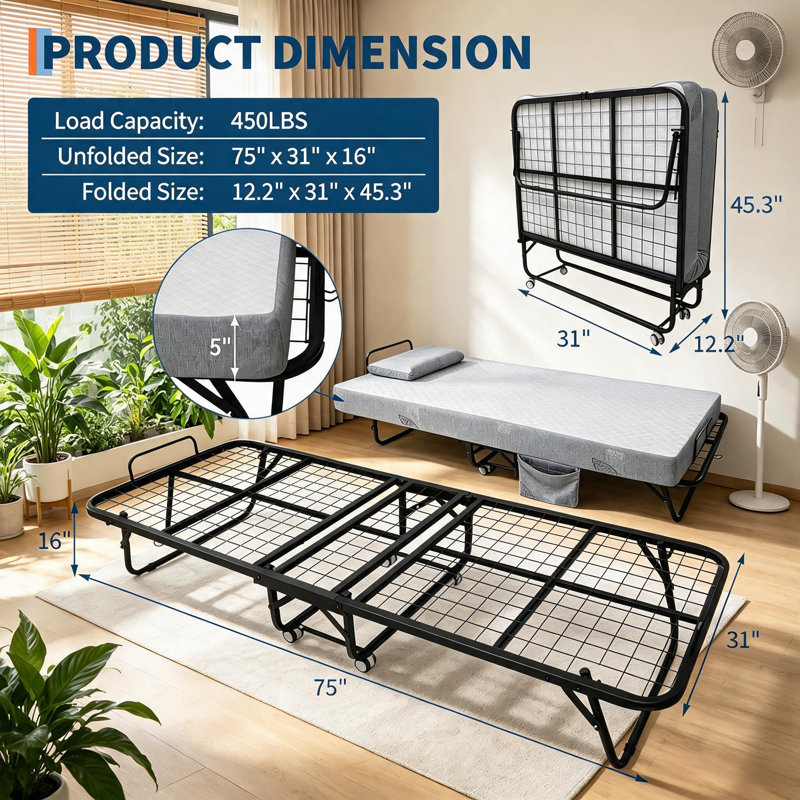 Metal Daybed, 78.74 x 190cm