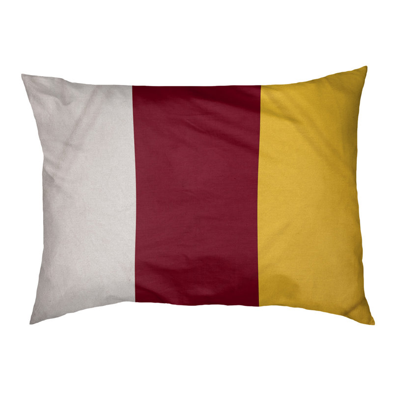 Coussin Detroit, White/Maroon/Yellow, Large (40" W x 30" D x 6.5" H)