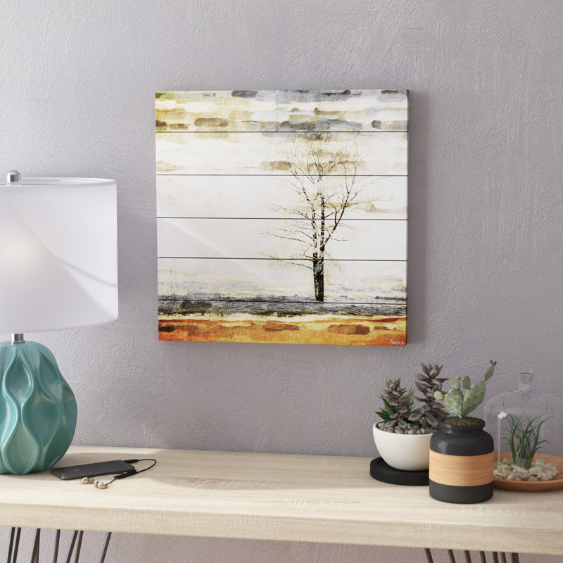 «Lone Tree» par Parvez Taj - impression sur bois, H 32 po x l 32 po x P 1,5 po